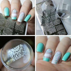 Nail Stamper + 10pcs Nail Stencils